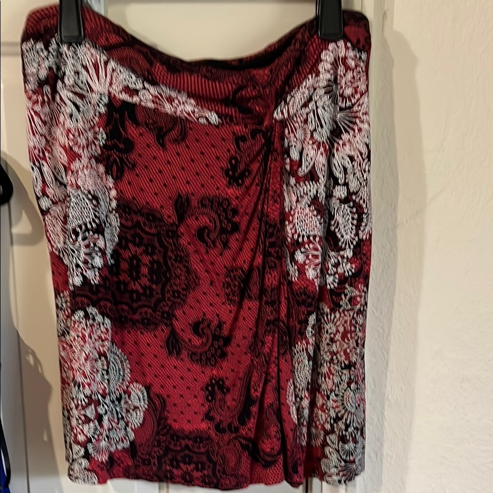 Desigual Red and Black Patterned Skirt